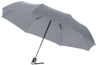 21,5" Alex-sateenvarjo, taitettava, automaattinen, harmaa liikelahja logopainatuksella